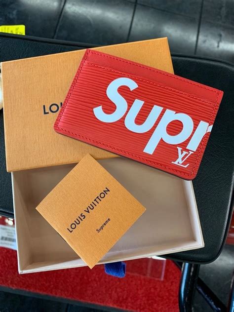 supreme lv card holder retail price|louis vuitton supreme shoes.